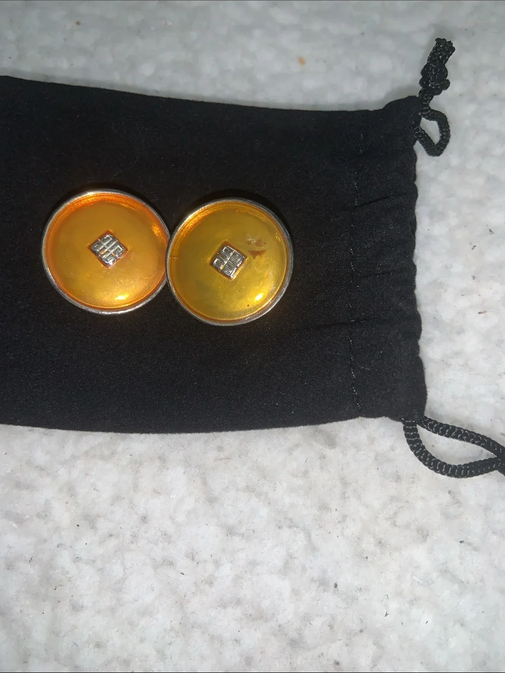 Jordache Vintage Gold-Tone Round Statement Clip On Earrings